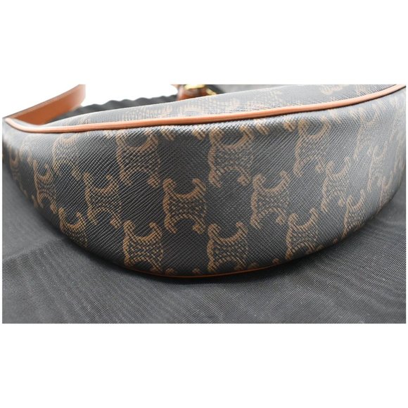 CELINE  Ava Triomphe Canvas Calfskin Shoulder Bag - Picture 8 of 11